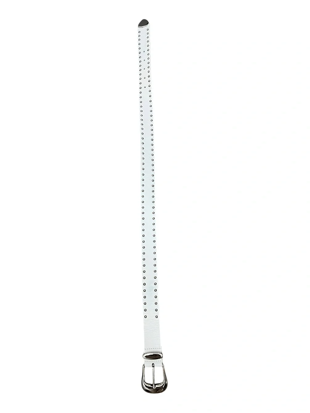 IRO White Leather Stud Belt with Silver Buckle